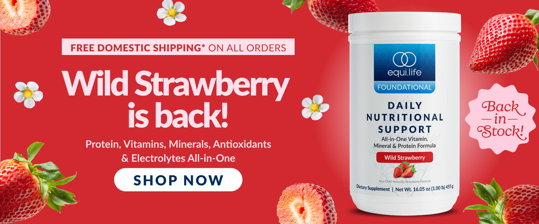 Wild Strawberry is back! Daily nutritional support. Shop now.