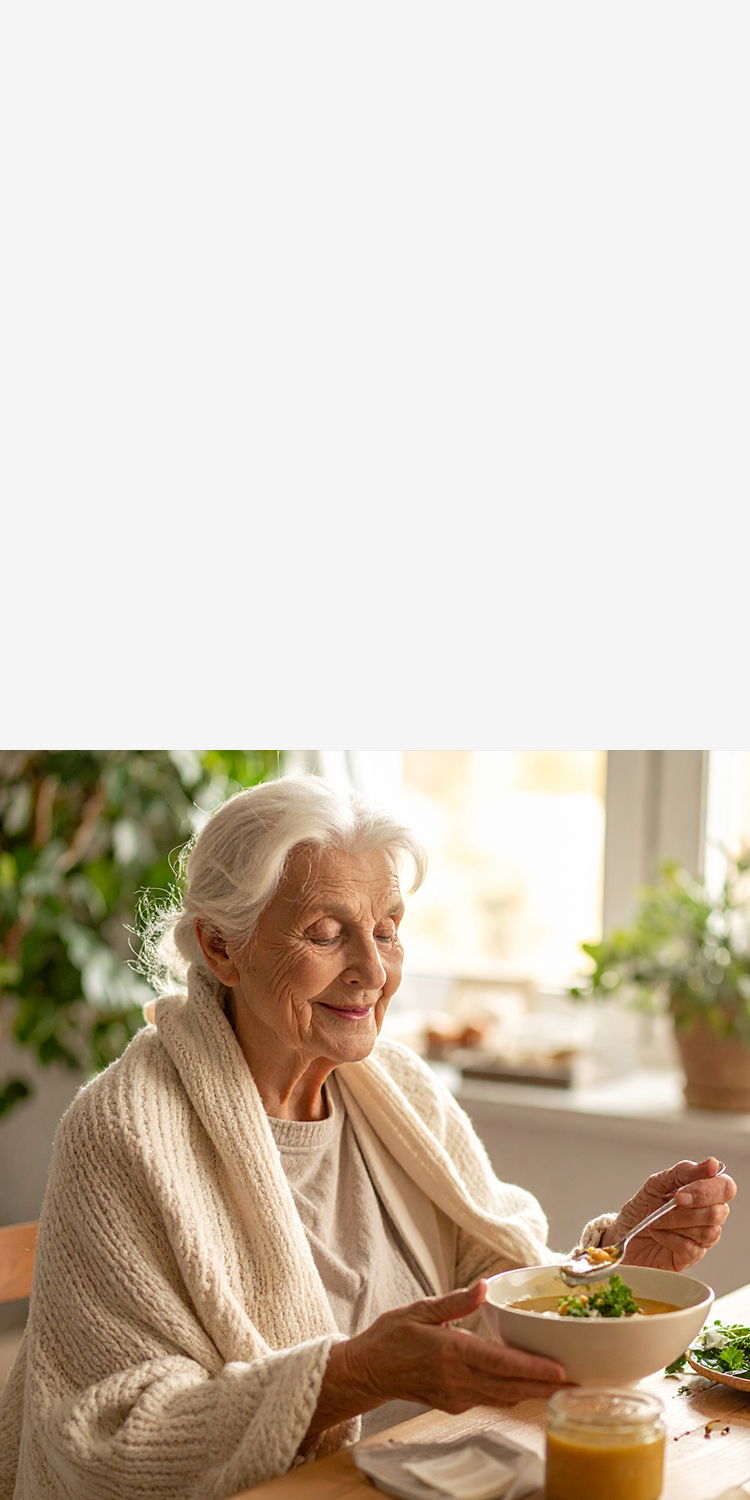 Woman Eating Soup