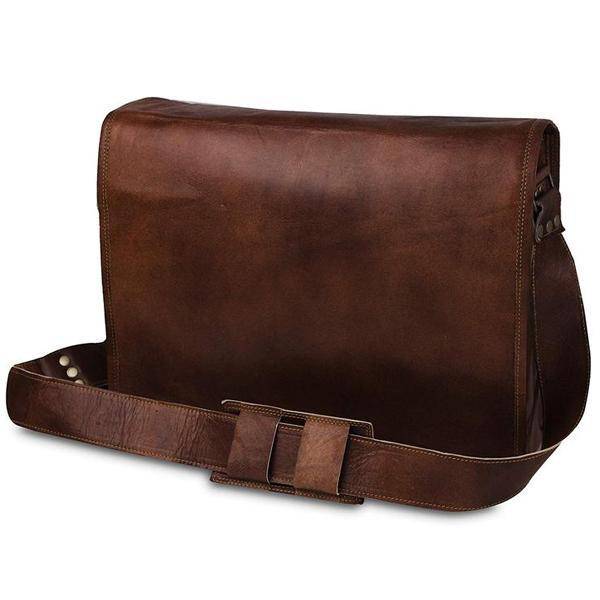 Men's Brand Laptop Real Leather Brown Crossbody Shoulder Satchel Messenger Bag 