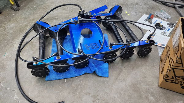Conductor's Special 544 Nightmare Edition horn assembly laid out on the shop floor before installation, install photo 3