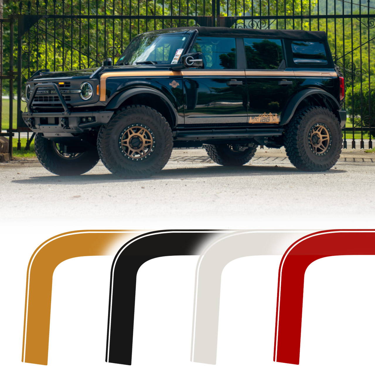 IAG Ford Bronco BOSS Style Stripe Kit fits 4 Door 