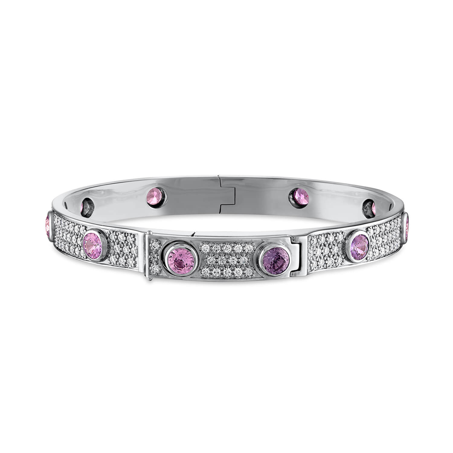 Custom pink sapphire Oath cuff