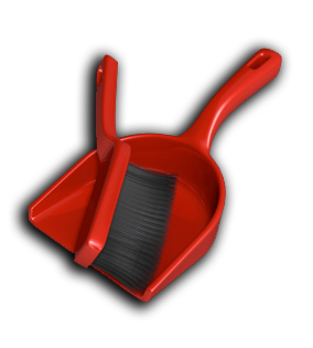 Hand held bust pan and broom Image