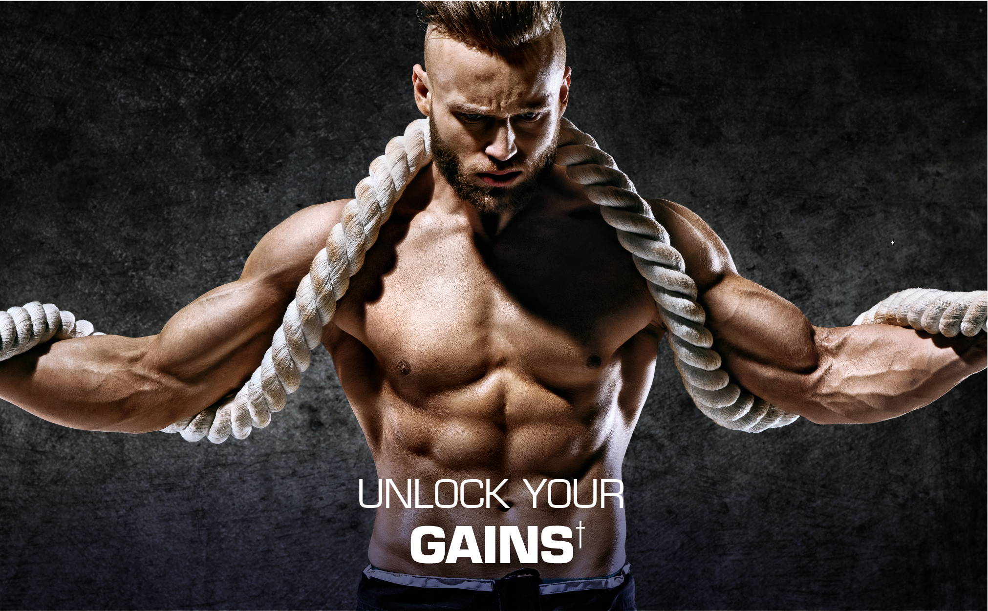 Unlock you gains - muscular guy training with ropes