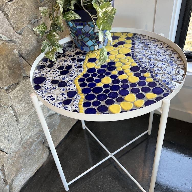 a simple mosaic table