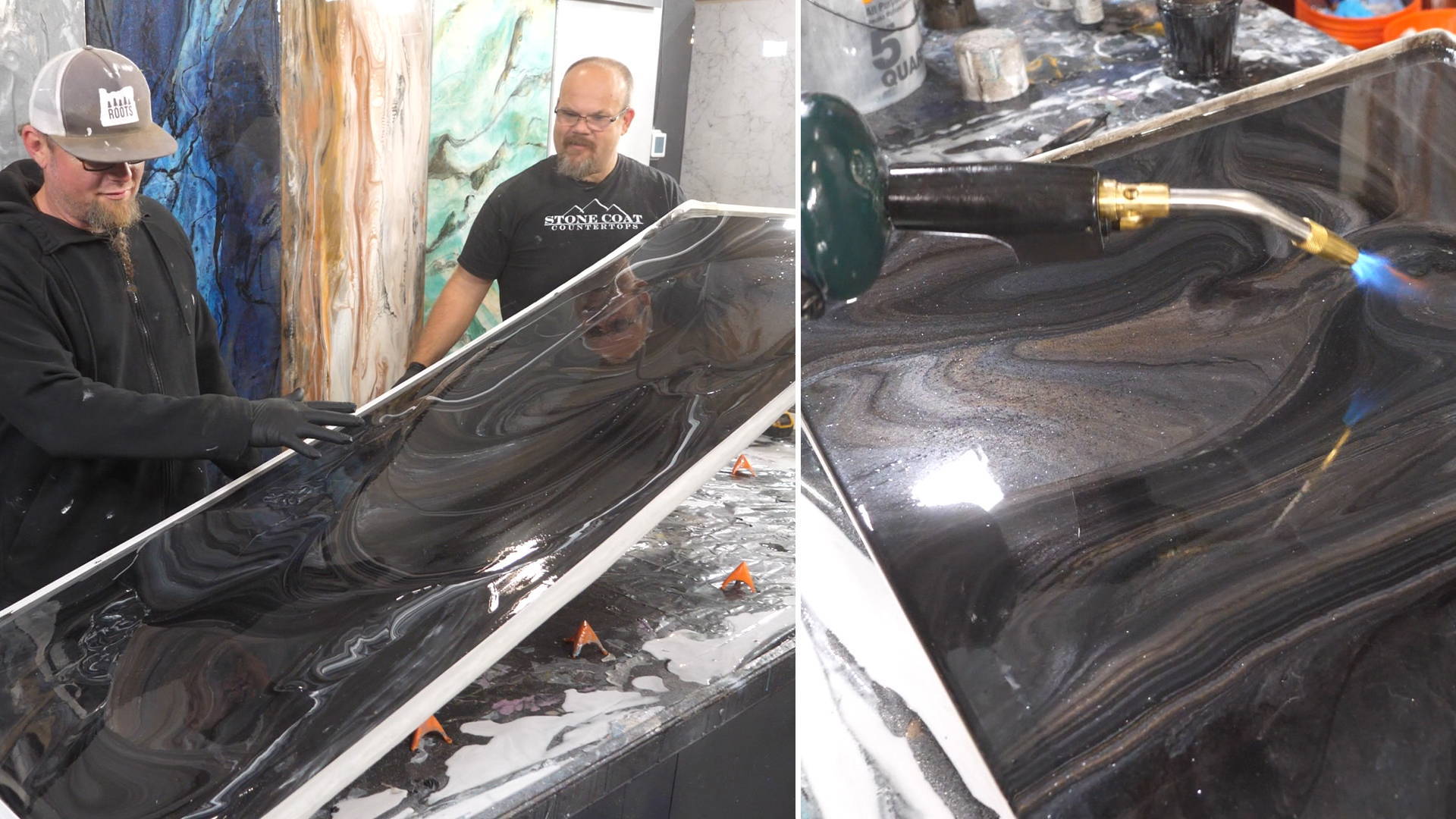 Creating black exotic granite and marble