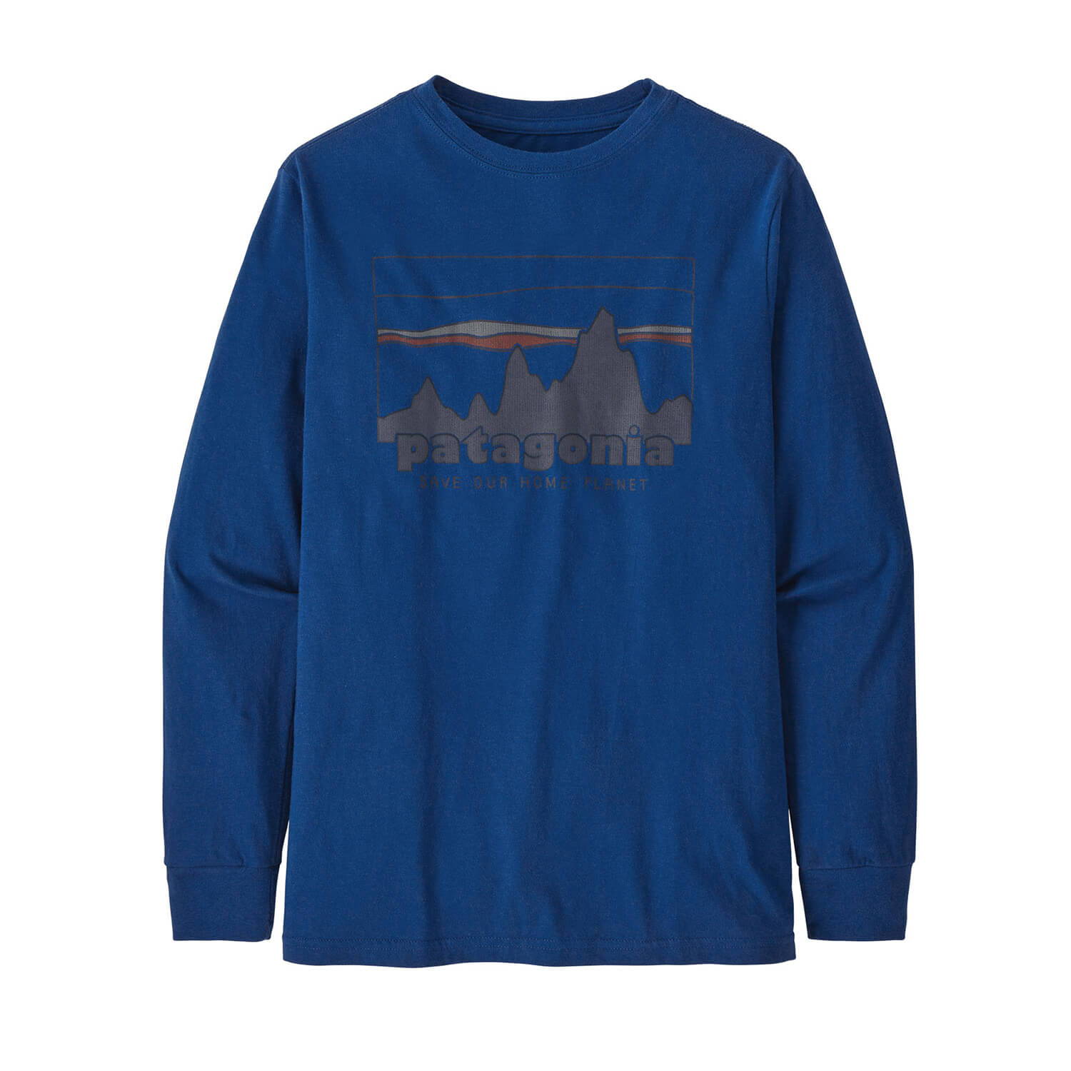 patagonia（パタゴニア）/ロングスリーブ グラフィック オーガニック Tシャツ/ブルー/BOYS