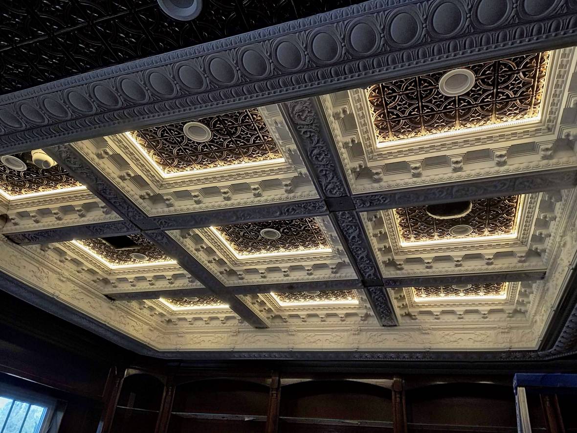 Ceiling panels lighting using LED strip lights