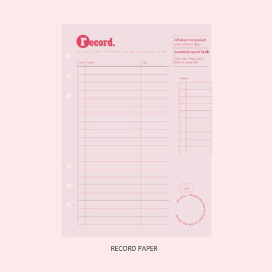 Record paper - After The Rain Heart room 6-ring dateless monthly planner