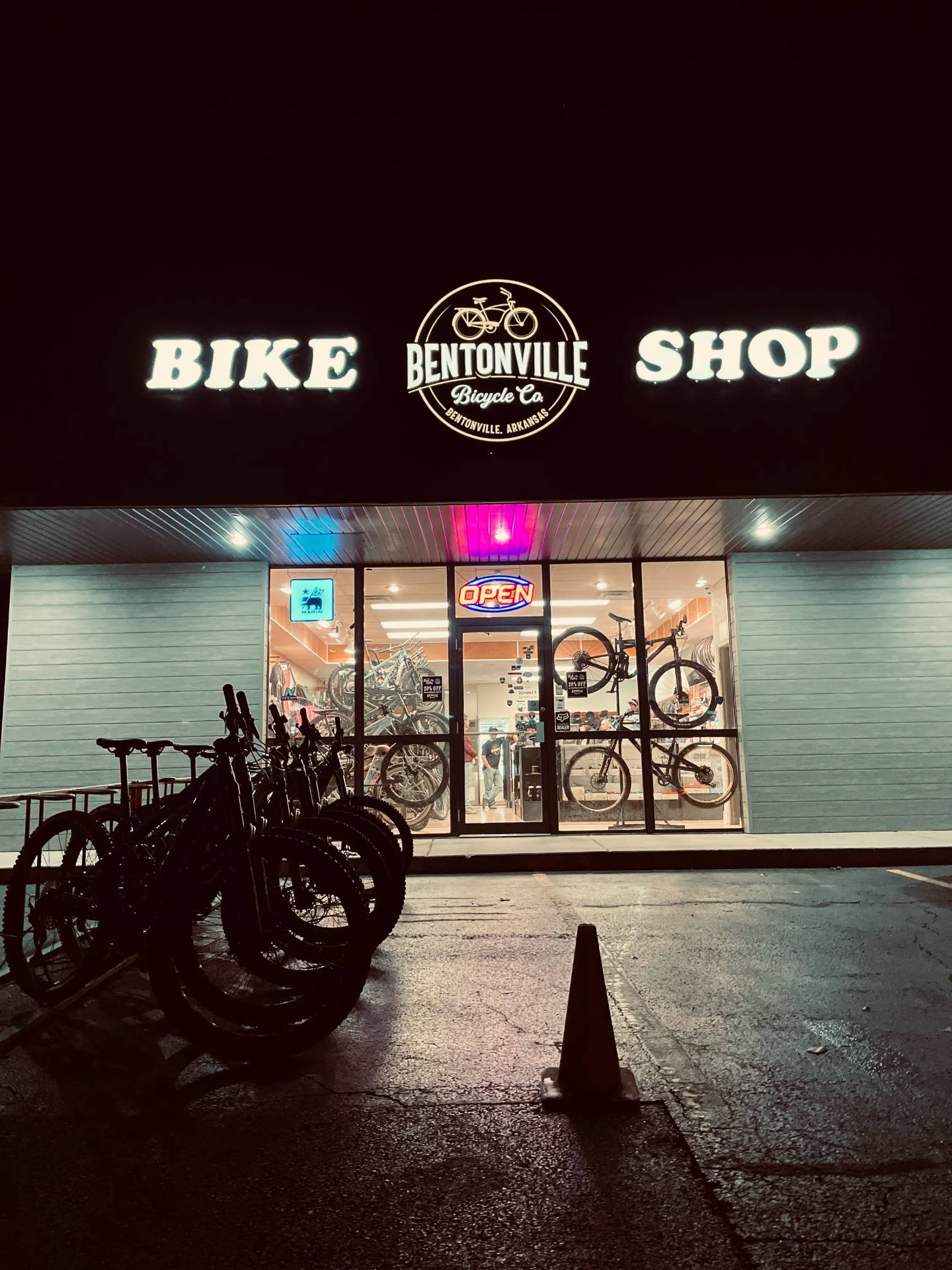 Exterior of Bentonville Bicycle Company.