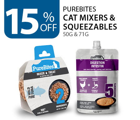 15% off PureBites Cat Mixers & Squeezables 50g & 71g