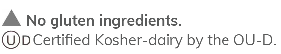 no gluten ingredients | D certified kosher-dairy by the OU-D.