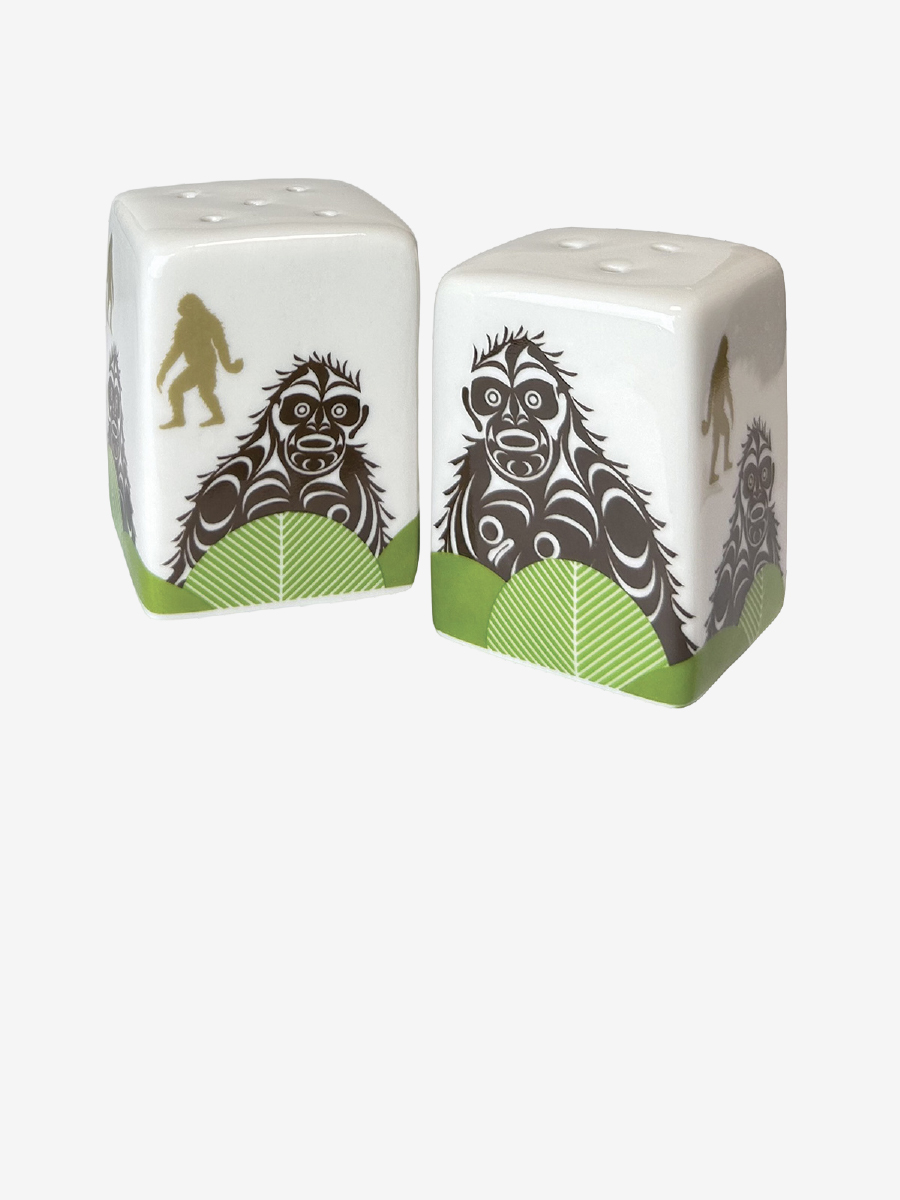 Sasquatch Salt and Pepper Shaker Set by Francis Horne Sr., Coast Salish