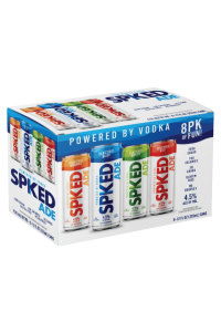 Eight-pack of SPKED ADE beverages, flavored and powered by vodka.