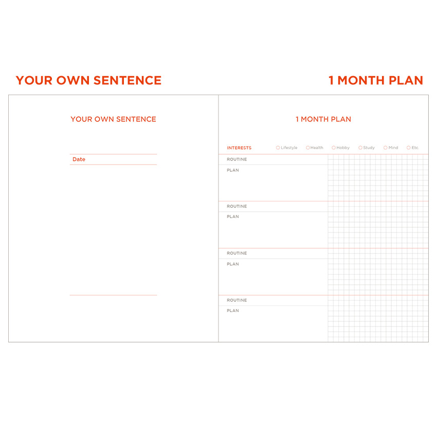 Your own sentence, 1 Month plan - My routine keeper 1 month dateless weekly planner scheduler