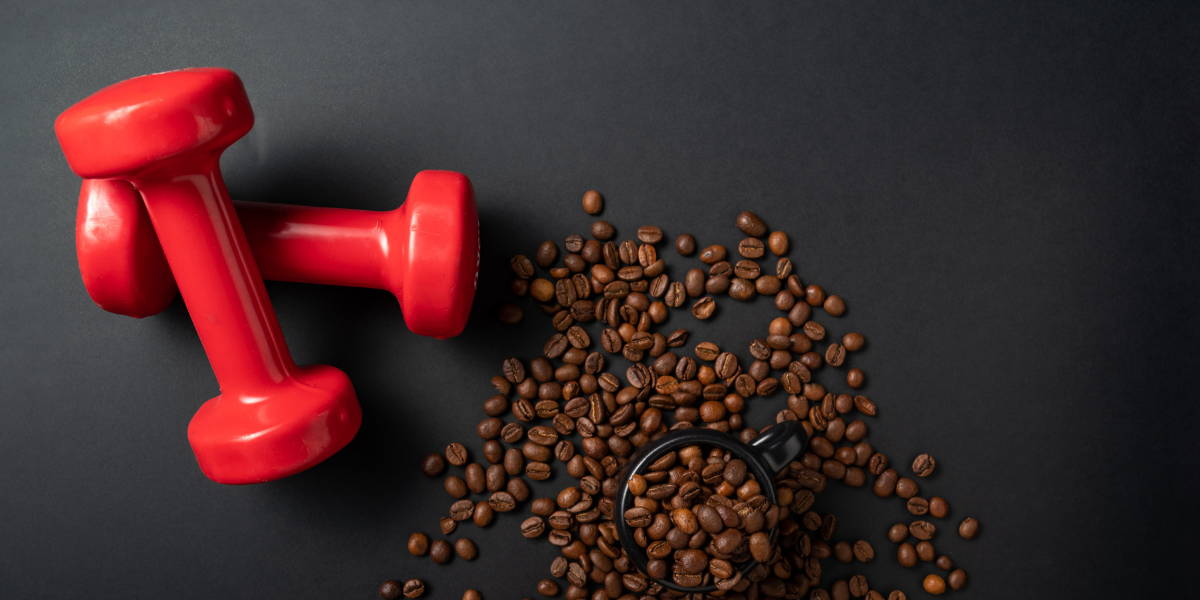 fitness weights and black coffee