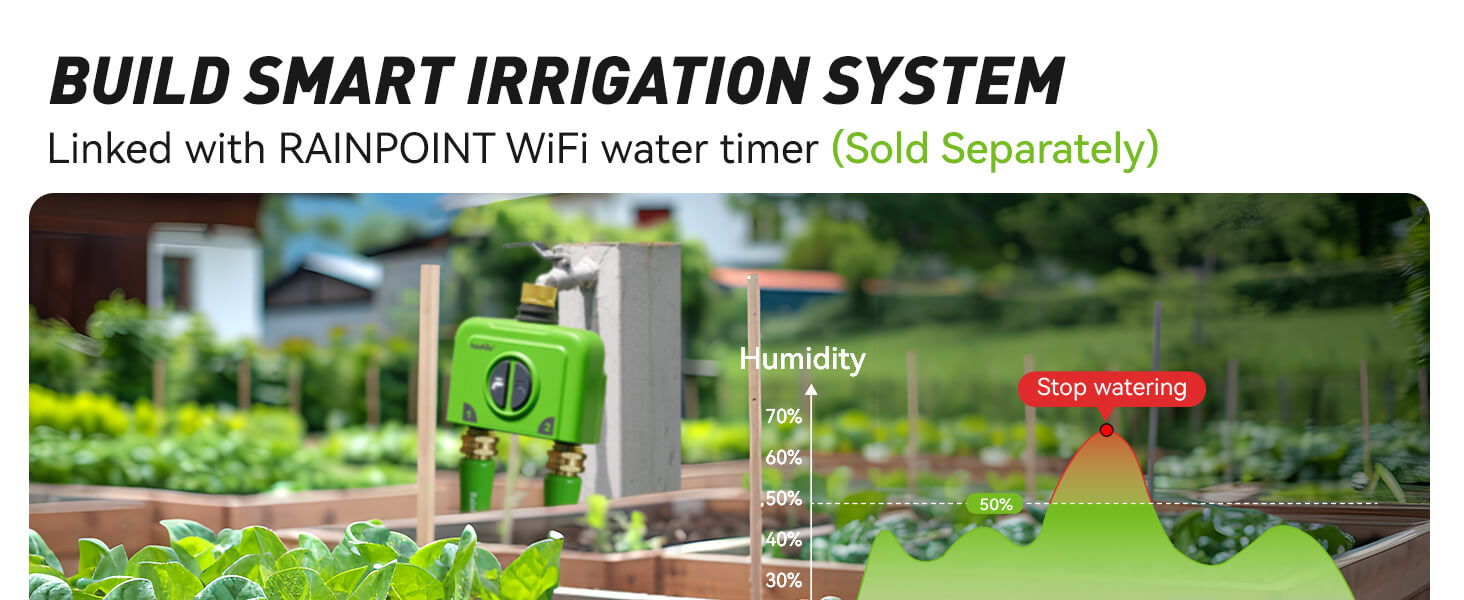 Build smart irrigation system with RainPoint WiFi water timer.