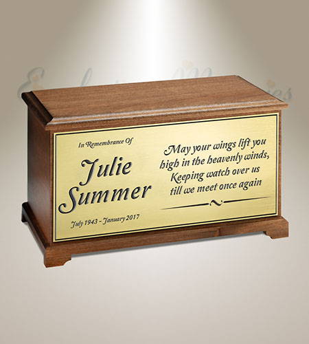 Wings Of Love Wood Cremation Urn