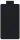 Black silhouette of a battery icon on a white background.
