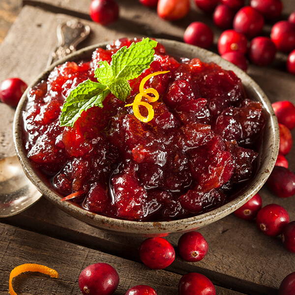 High Quality Organics Express homemade cranberry sauce with orange zest