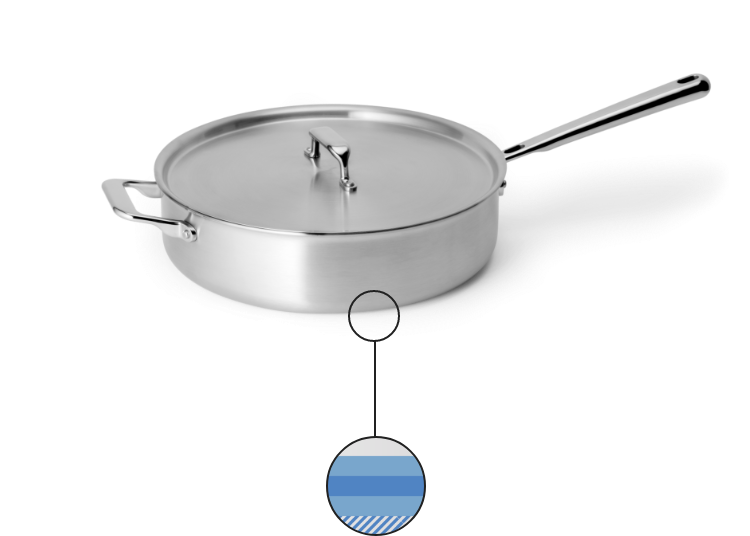The Misen Saute has a steel quality base that's perfect for induction cooking.