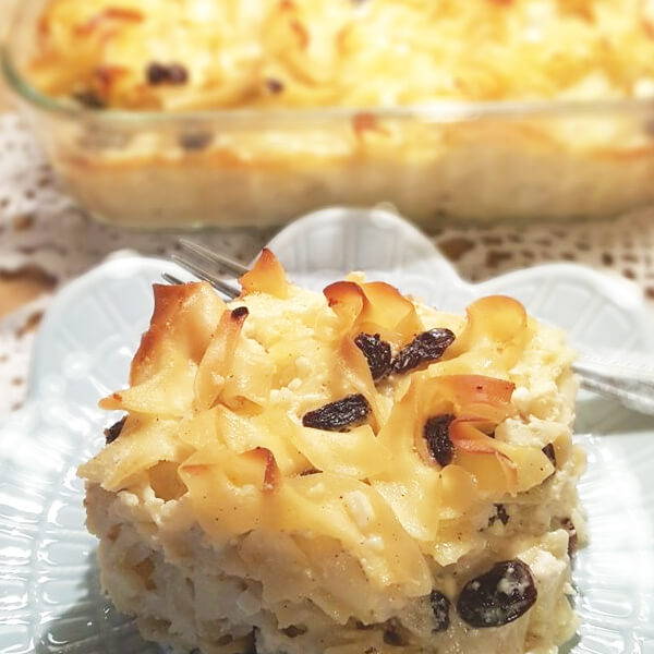 High Quality Organics Express Grandma rose's kugel with raisins