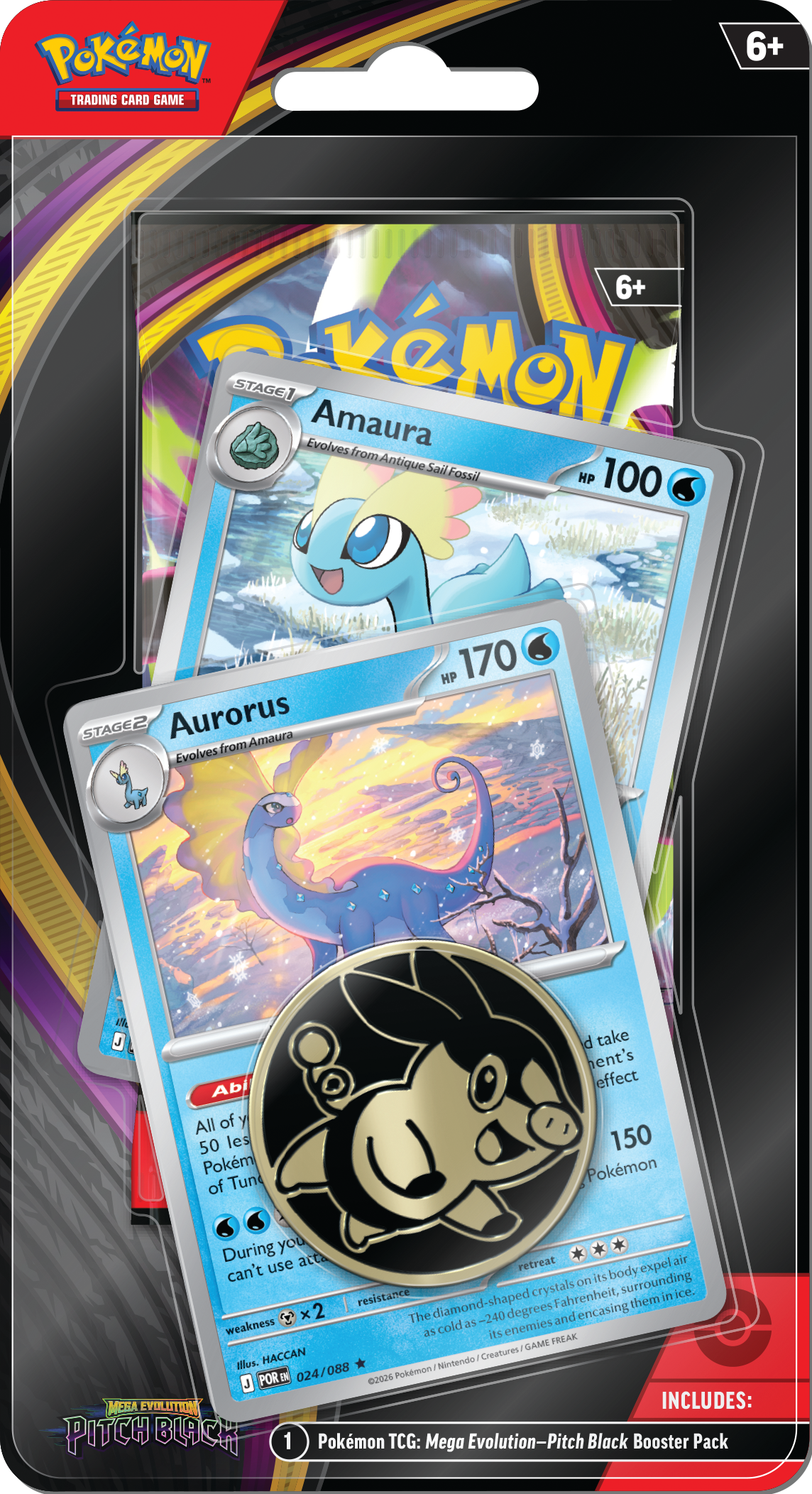 A blister pack from Pitch Black, the upcoming Pokémon TCG set.