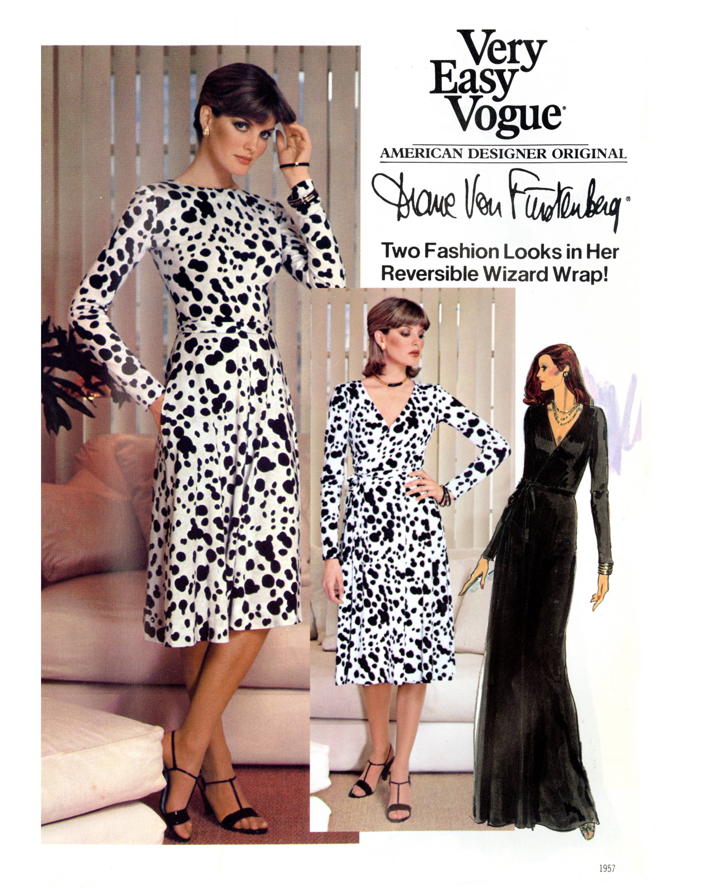 Very Easy Vogue American Designer Original by Diane von Furstenberg | Two Fashion Looks in Her Reversible Wizard Wrap!
