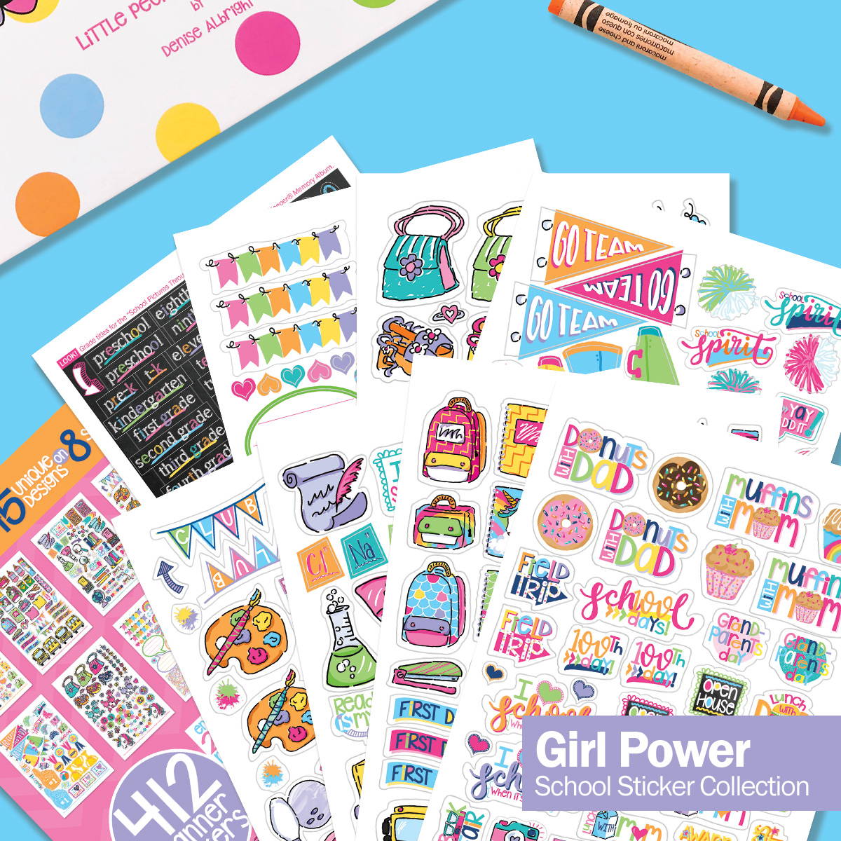 Girl Power School Stickers