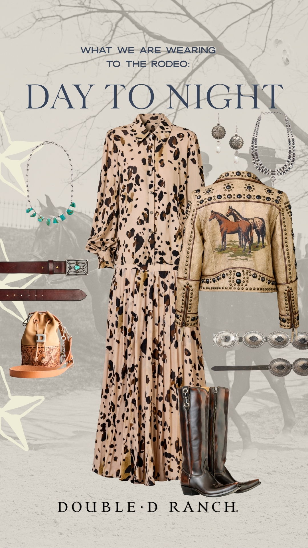 The Chrome Blouse and Pant paired with the High Tail Jacket and the Nicole Boots for the perfect day to night look!