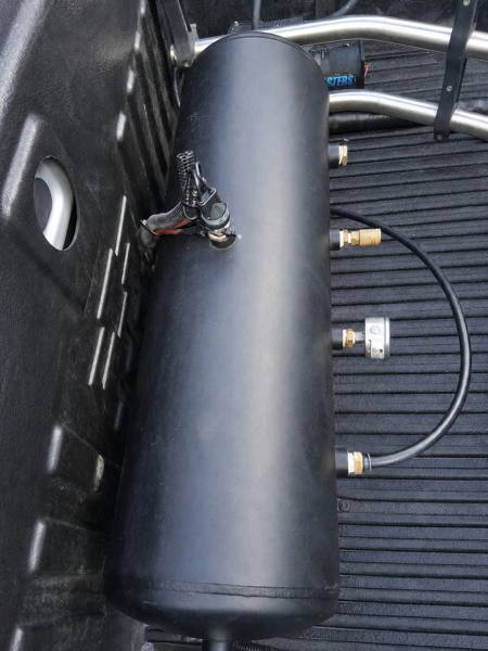 5-gallon tank and compressor installed in a Silverado 1500 bed