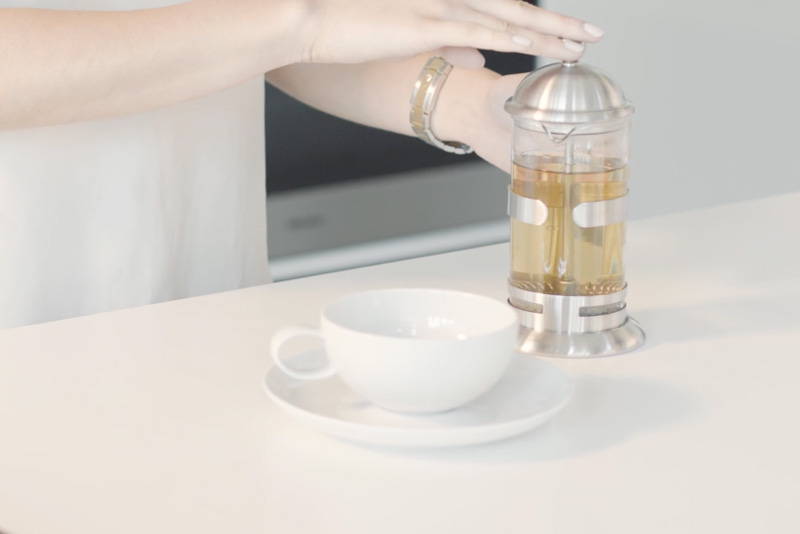 steep your tea leaves with the french press