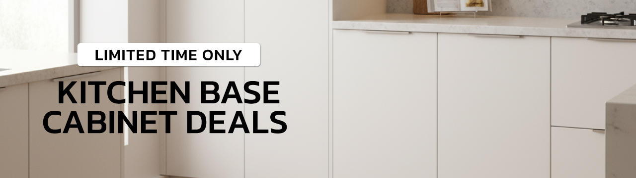 Limited time only kitchen base cabinet deals.