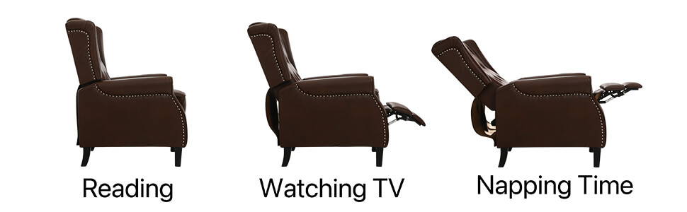Asjmreye Leather Wingback Recliner Chair