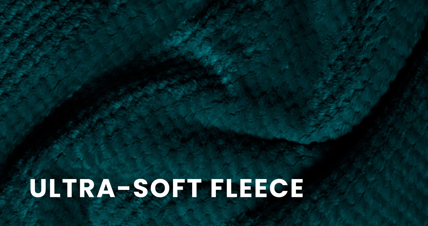 Ultra-soft fleece fabric in a rich teal color.