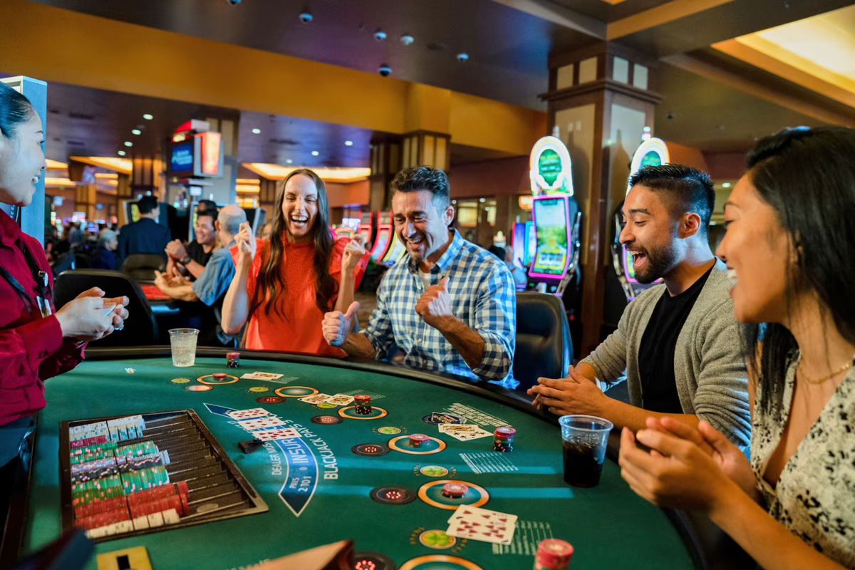 Jackson Rancheria Casino Resort AV ProjectJackson Rancheria Casino Resort AV ProjectGroup of friends enjoying a game at a casino table.