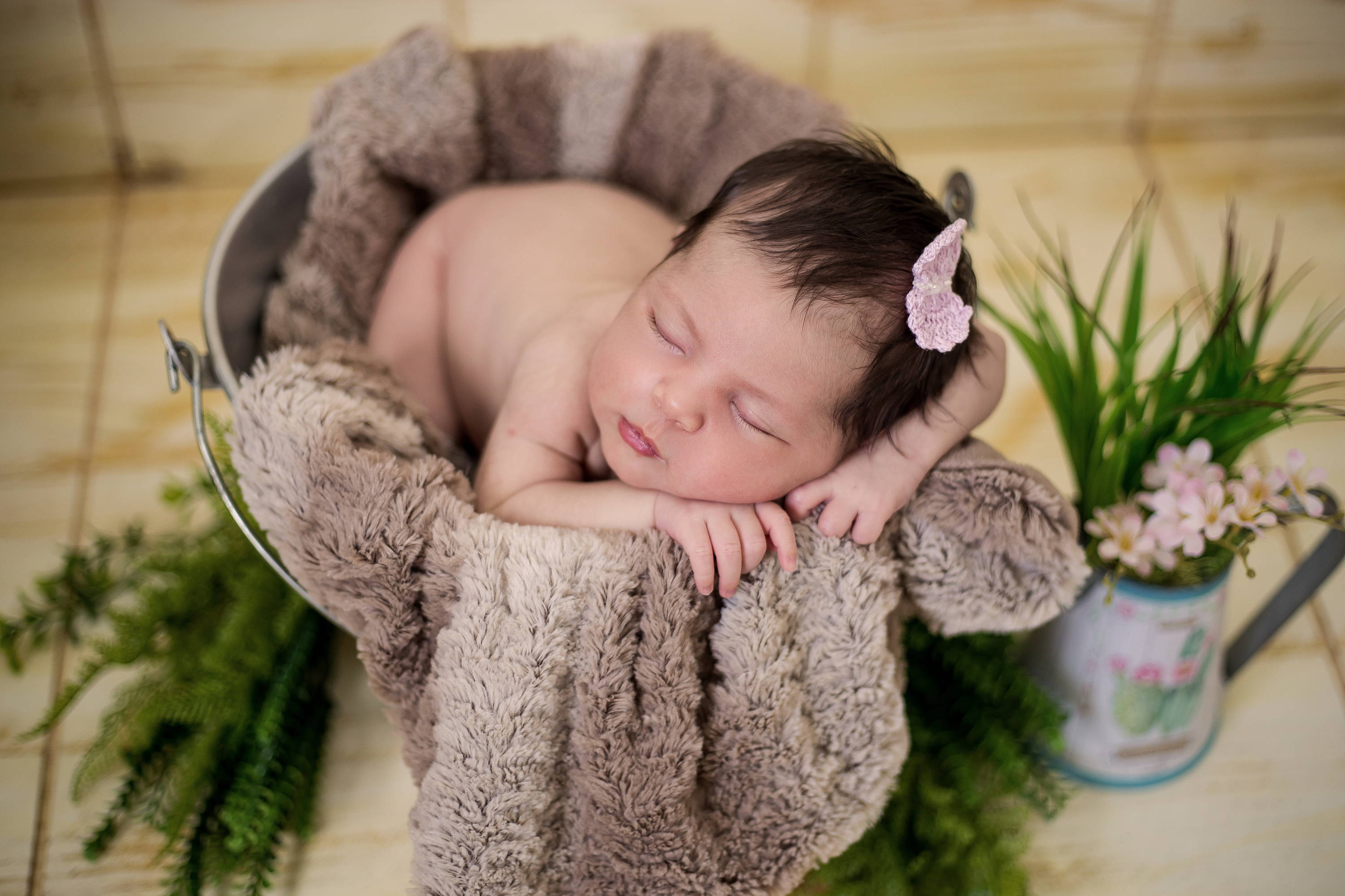 newborn photoshoot basket