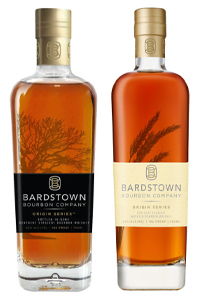 Bardstown Bourbon Company whiskey bottles with distinct labels and amber liquid.