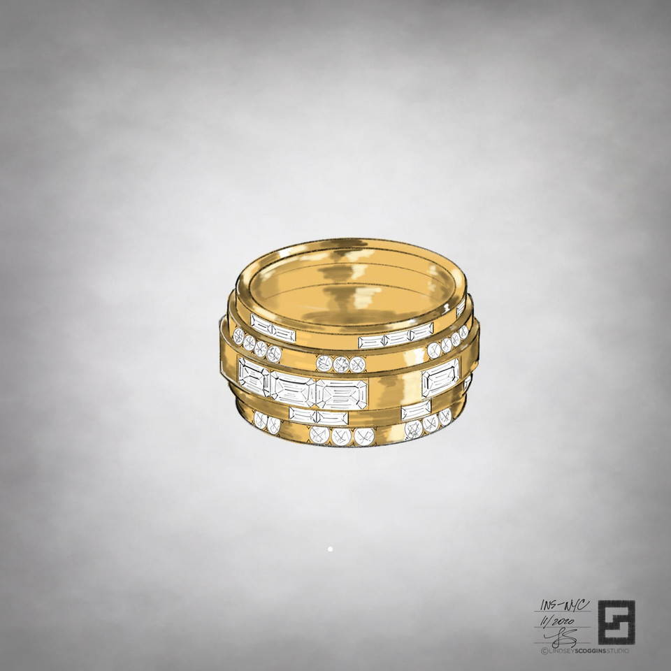 custom gold and diamond ring