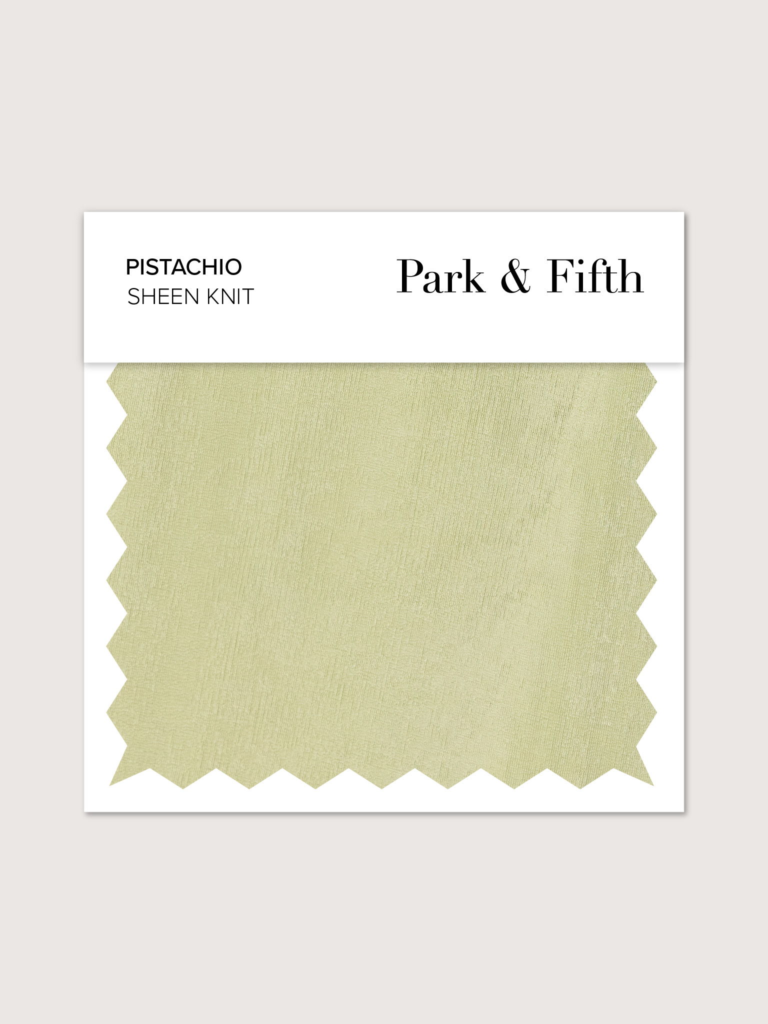 Pistachio sheen knit fabric swatch from Park & Fifth.