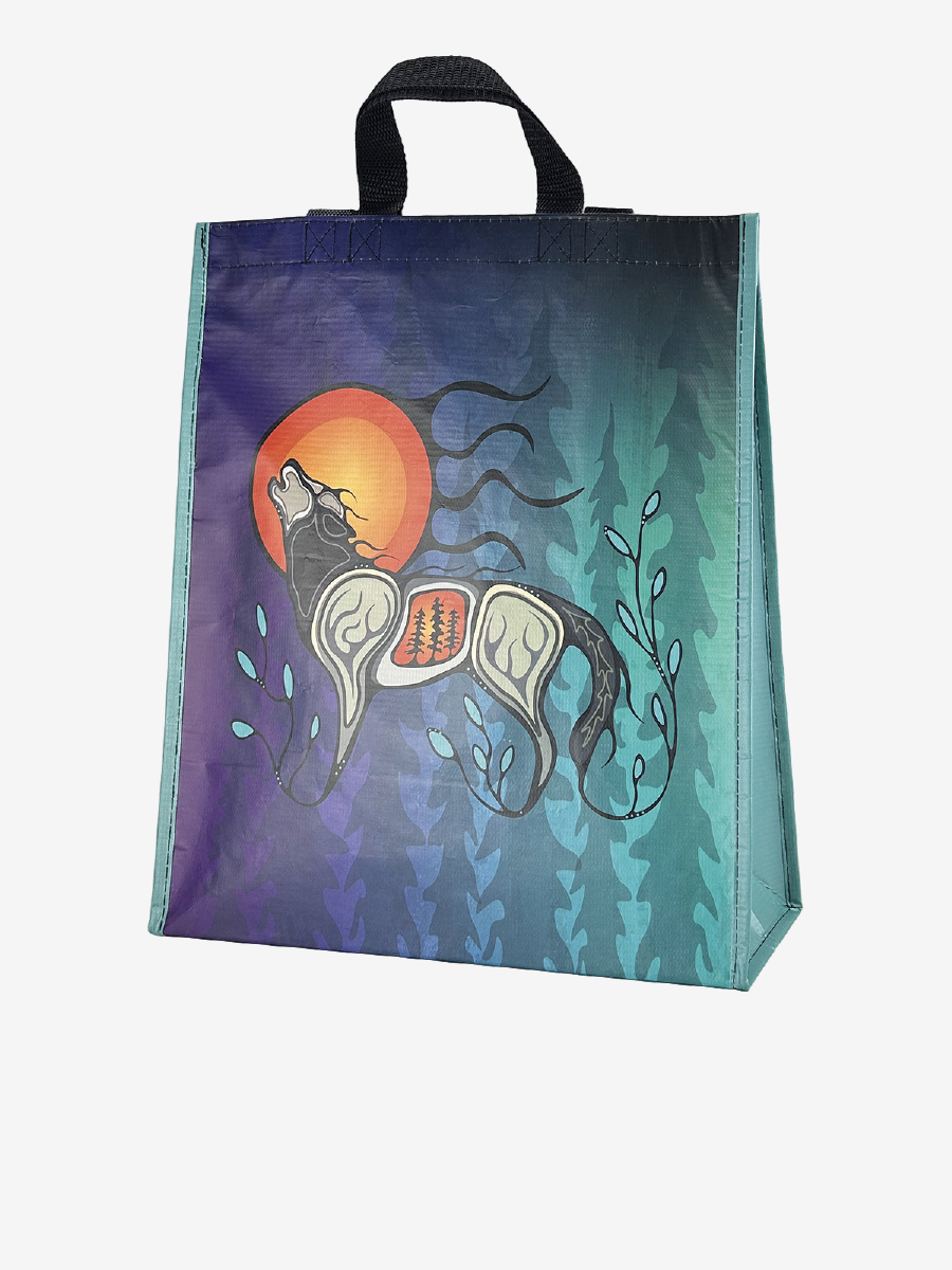 Wolf (Ma'iingan) Large Eco Bag by Storm Angeconeb