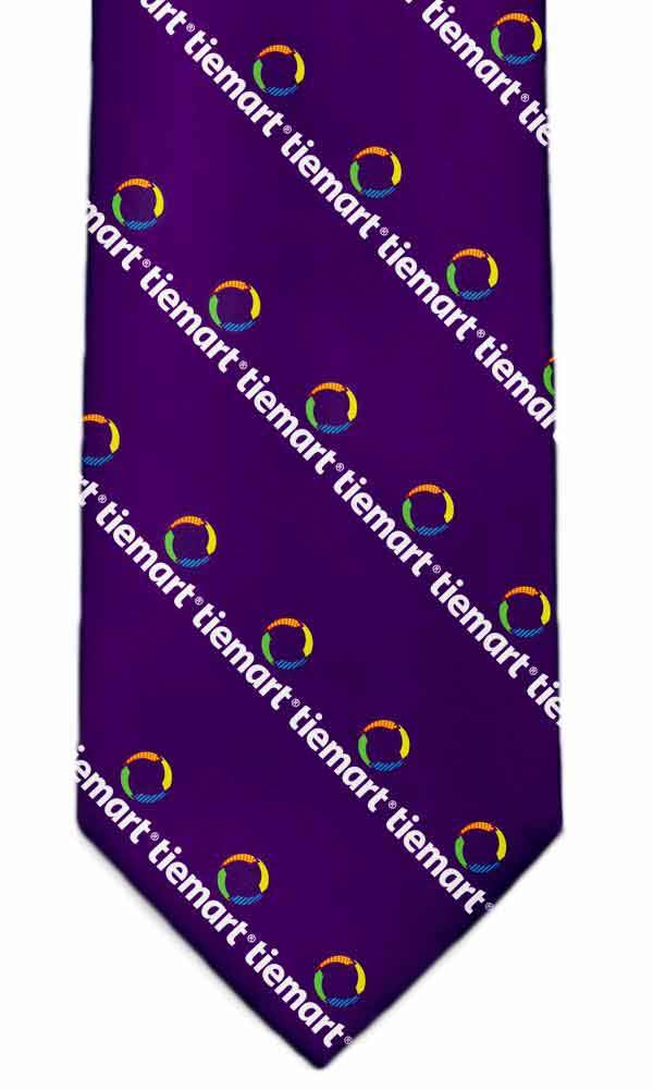 Custom tie with diagonal striped logo