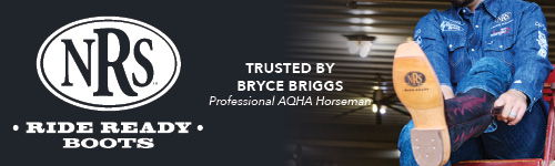 NRS Ride Ready Boots advertisement featuring Bryce Rados.