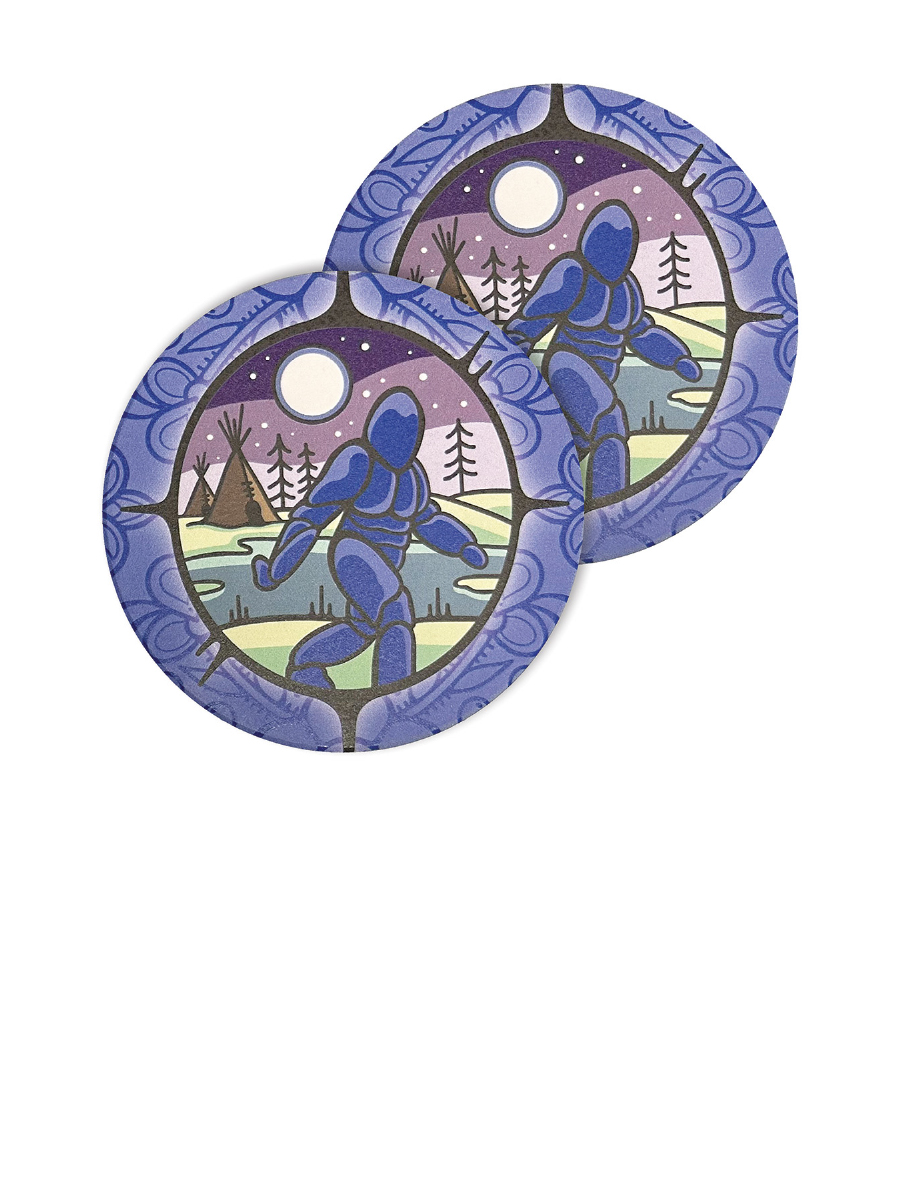 Sabe Ceramic Coasters by Justine Proulx, Métis