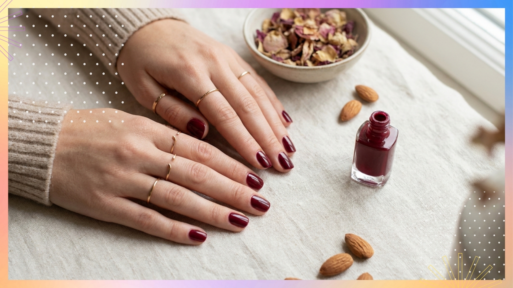 Editorial visual for the section: Burgundy Nails