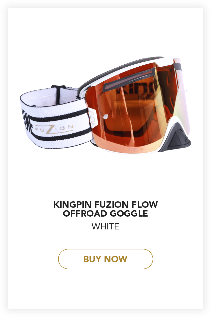 Kingpin Fuzion Flow Offroad Goggle in White