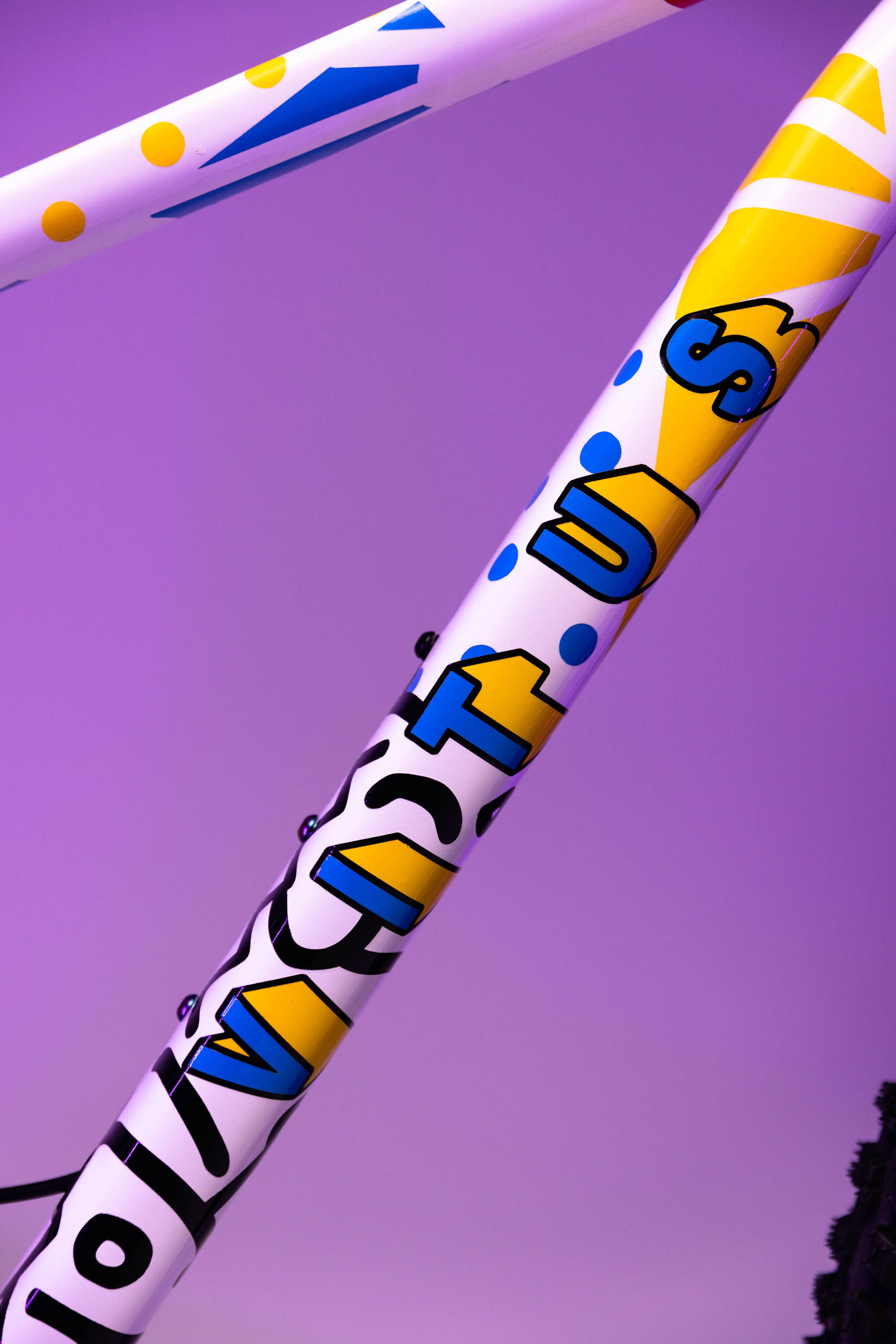 Hap Seliga's custom Pop Art-inspired Vitus Rapide mountain bike.