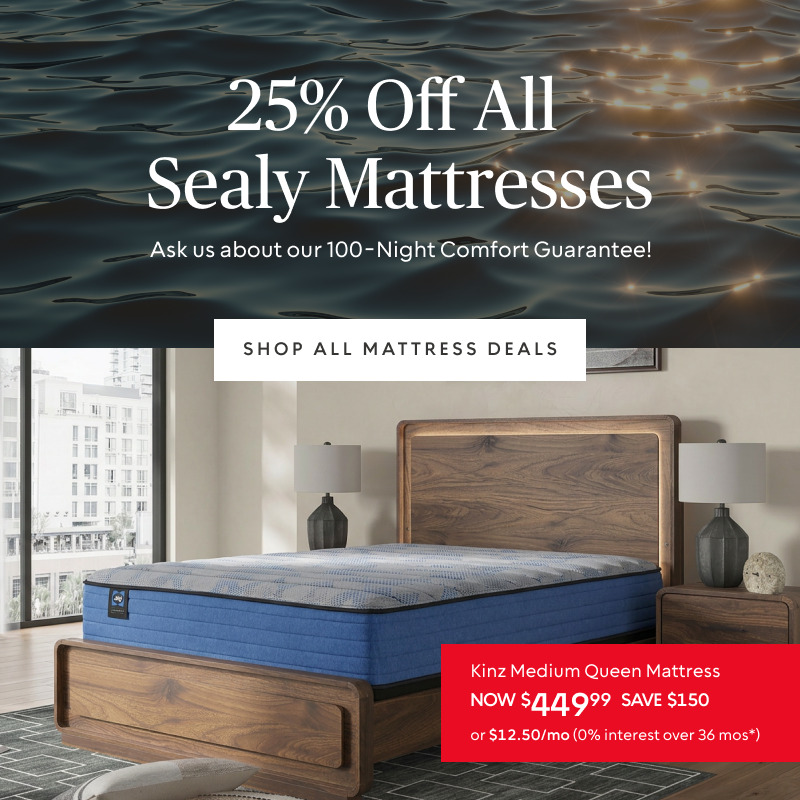 25% Off All Sealy​: Queen Mattressess starting from $449