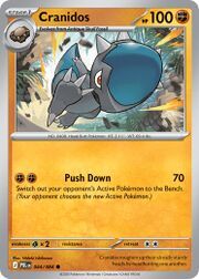 Cranidos Pokémon card featuring attack details and stats.