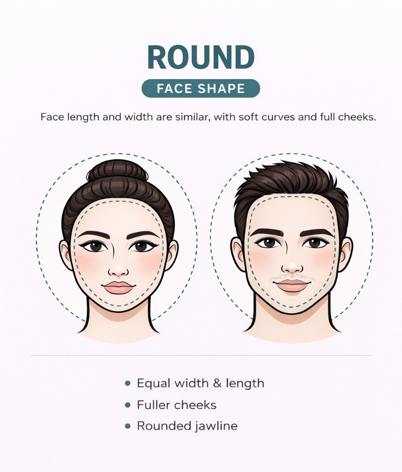round face shape explainer for men and women
